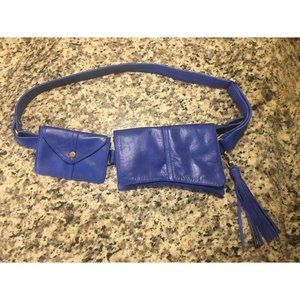Bali Elf Handmade Luxuriously Soft Blue Leather Belt Bag - MAKE OFFER 🙂